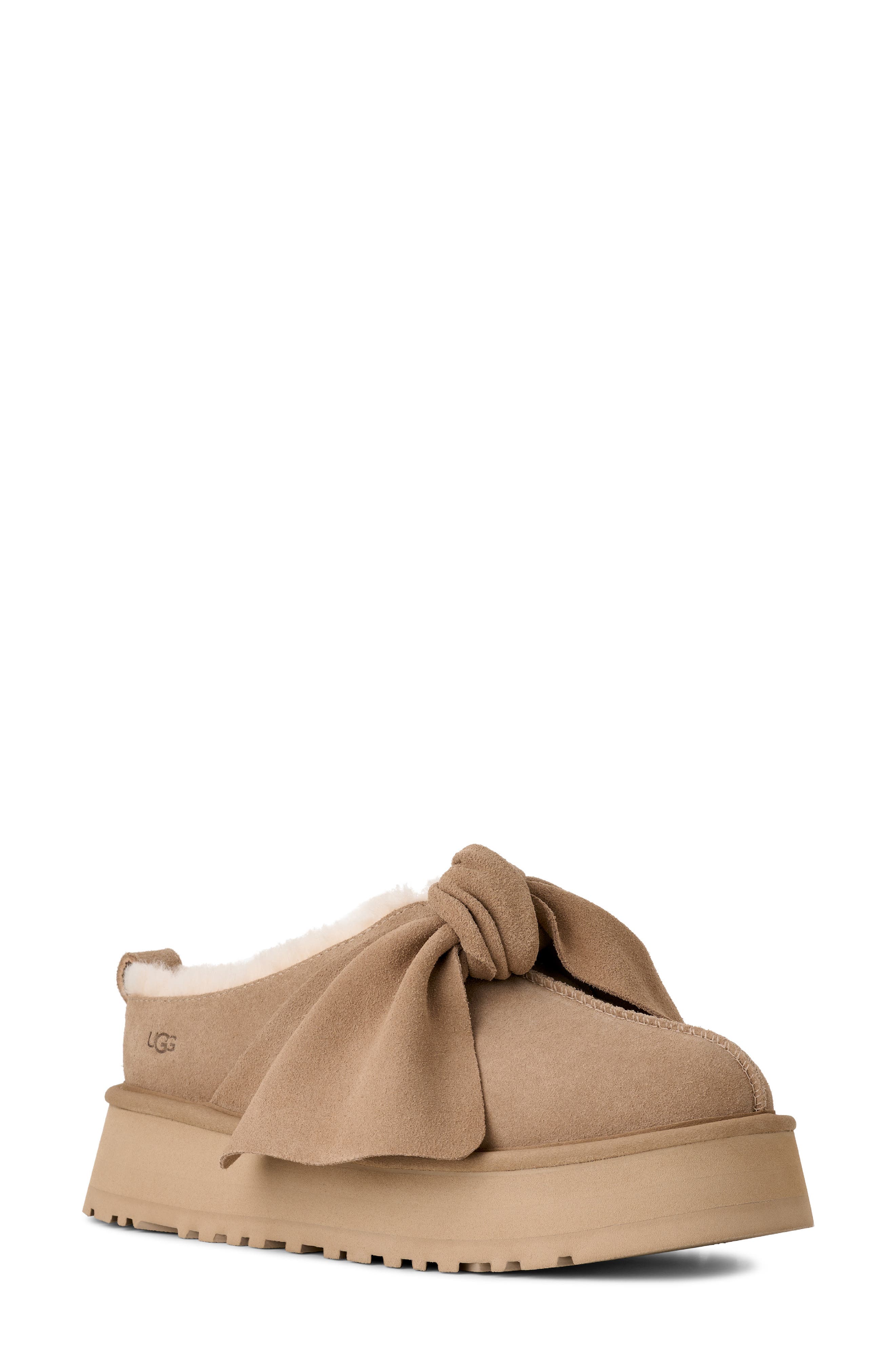 UGG<sup
®</sup
 Classic Mini Bow Genuine Shearling Lined Slipper, Main, color, 
