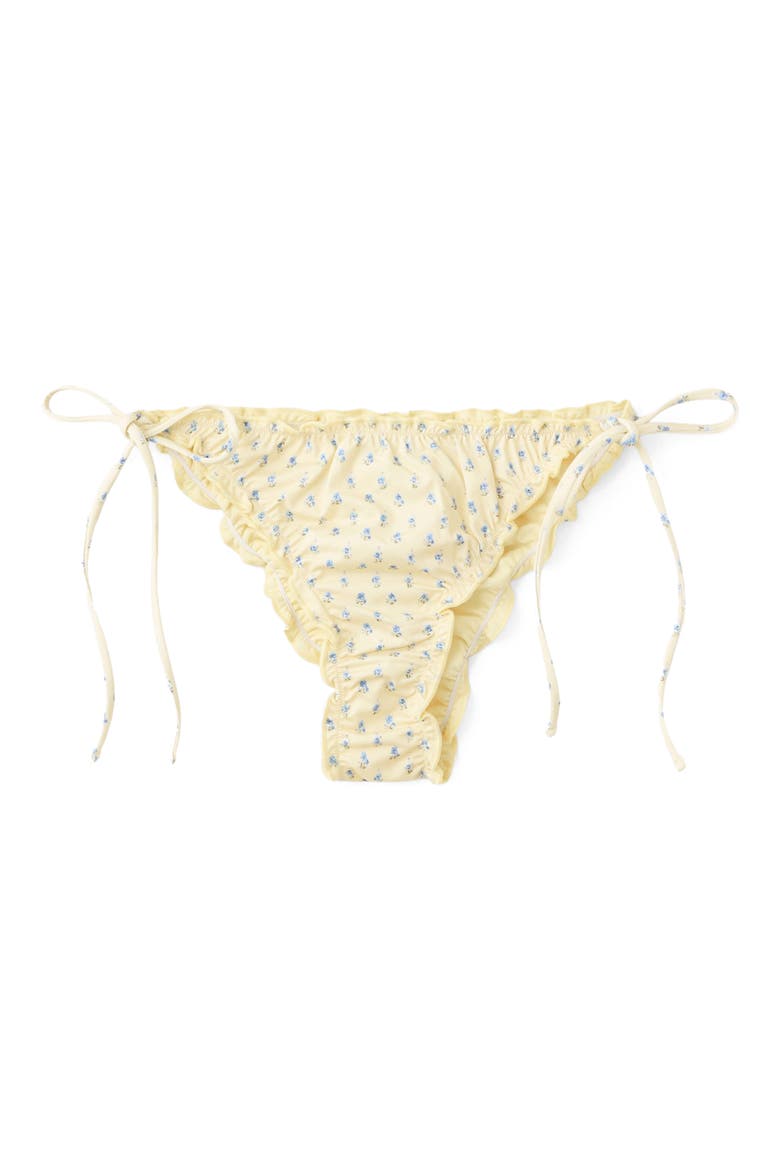 Floral Print Cheeky Bikini Bottoms, Main, color, PASTEL YELLOW