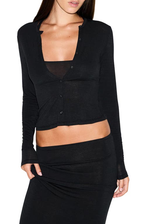 Skims Sheer Modal Blend Cardigan In Black