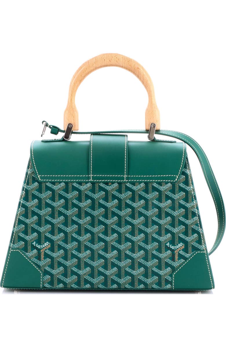 Pre-Owned Goyard Saigon Top Handle Bag Coated Canvas with Leather PM, Alternate, color, Green