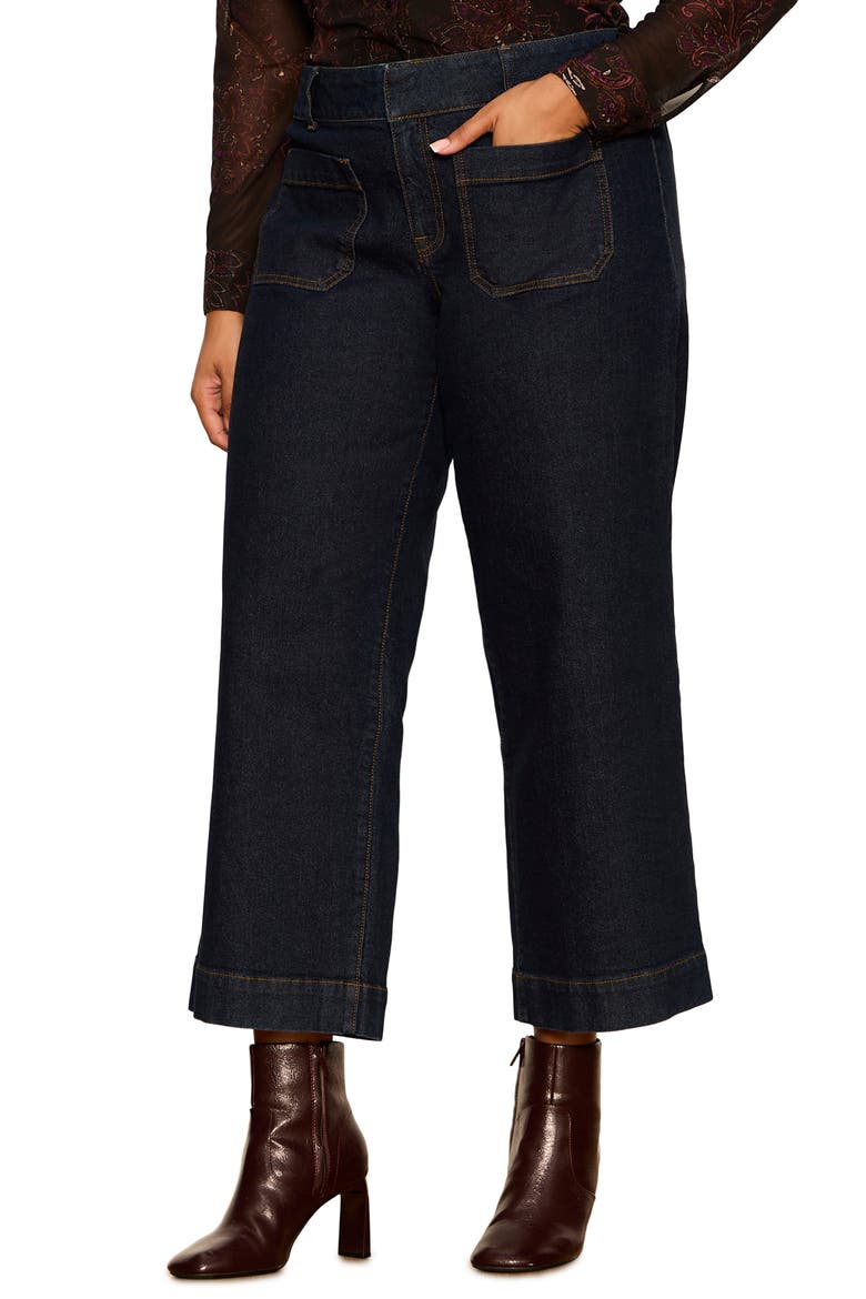 Chelsea Patch Pocket Wide Leg Jeans, Alternate, color, TOO MUCH BLUE