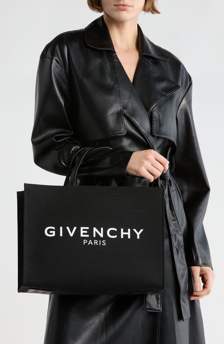 Givenchy Logo Print Medium Tote Shoulder Bag, Alternate, color, Black