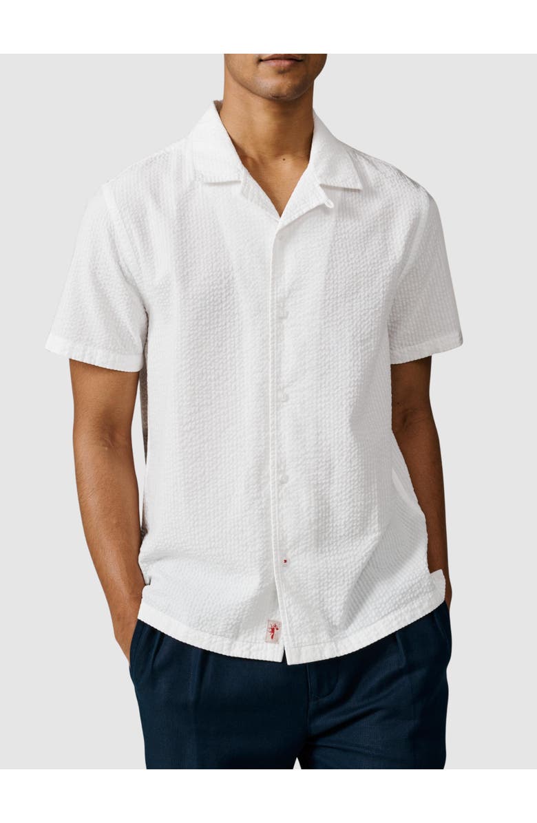 Aubin Brambling Linen Blend Short Sleeve Shirt, Alternate, color, Vintage White