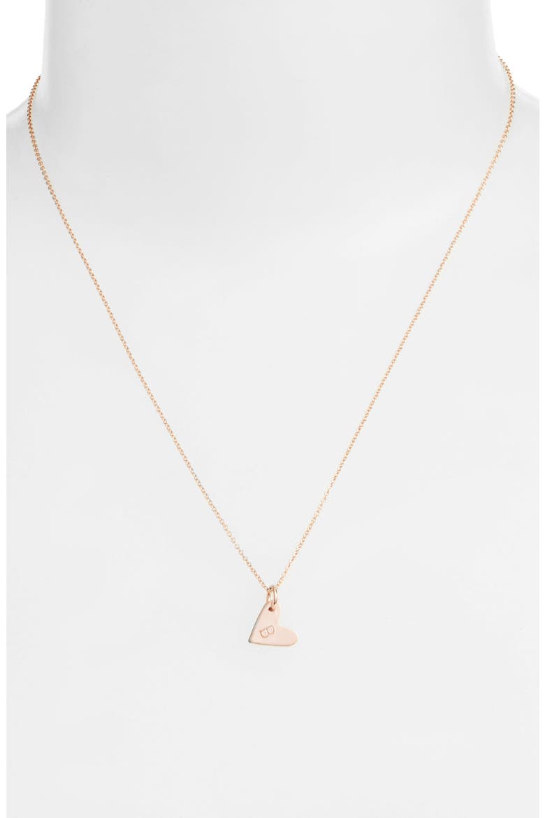 Initial Heart Pendant Necklace, Alternate, color, ROSE GOLD/ B