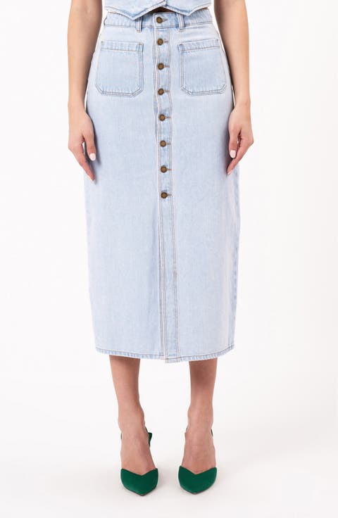 Denim Midi Skirt