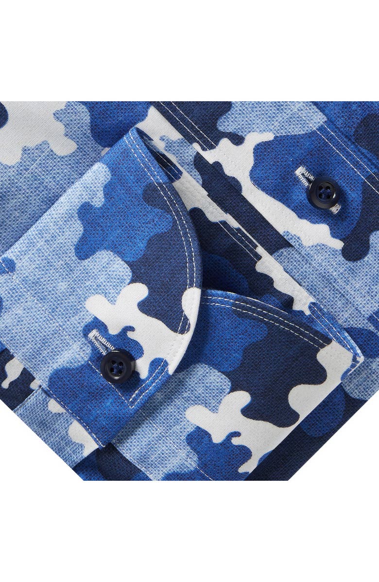 Emanuel Berg Slim Fit Textured Poplin Dress Shirt, Alternate, color, Blue