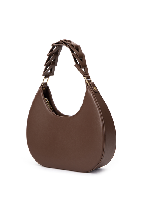 D Letter Shoulder Bag in Smooth Leather