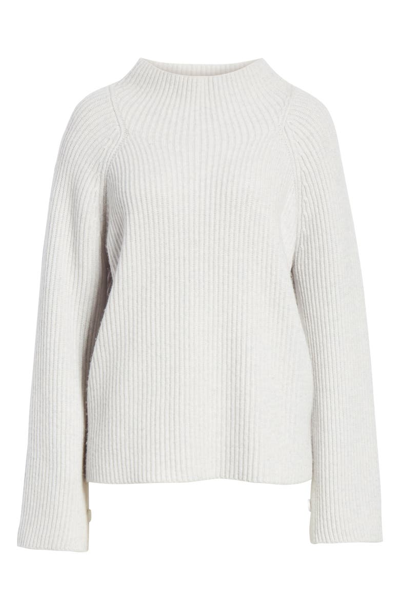 Vince Button Cuff Funnel Neck Sweater, Alternate, color, 