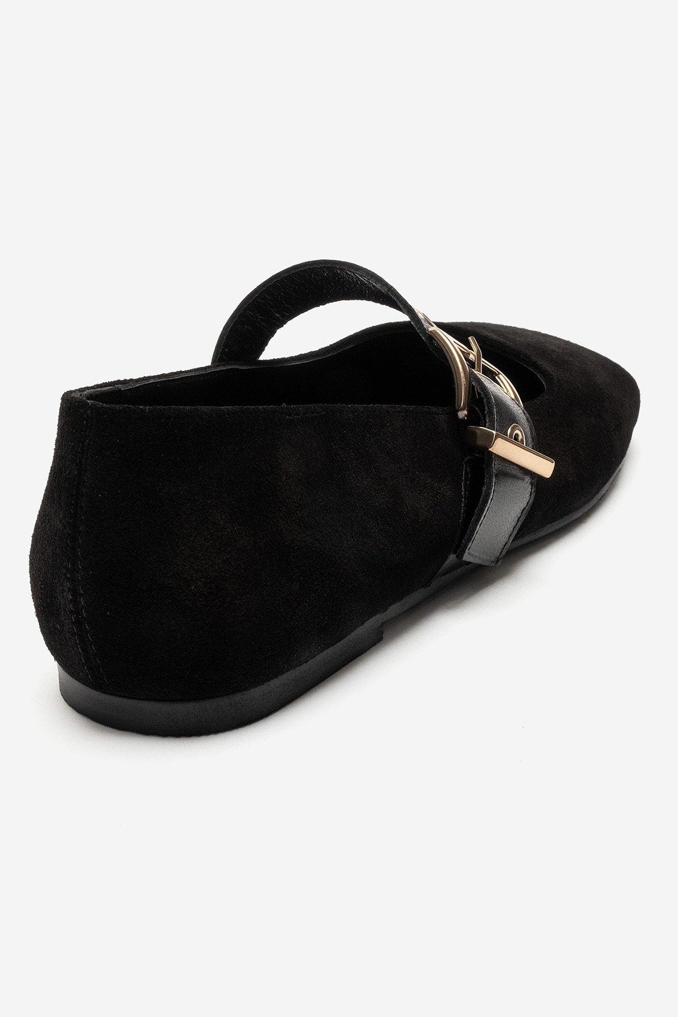 Jonas Leather Ballet Flat, Alternate, color, Black Suede