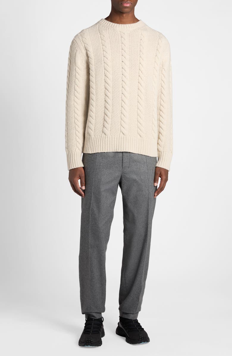 Moncler Virgin Wool & Cashmere Cable Knit Sweater, Alternate, color, 