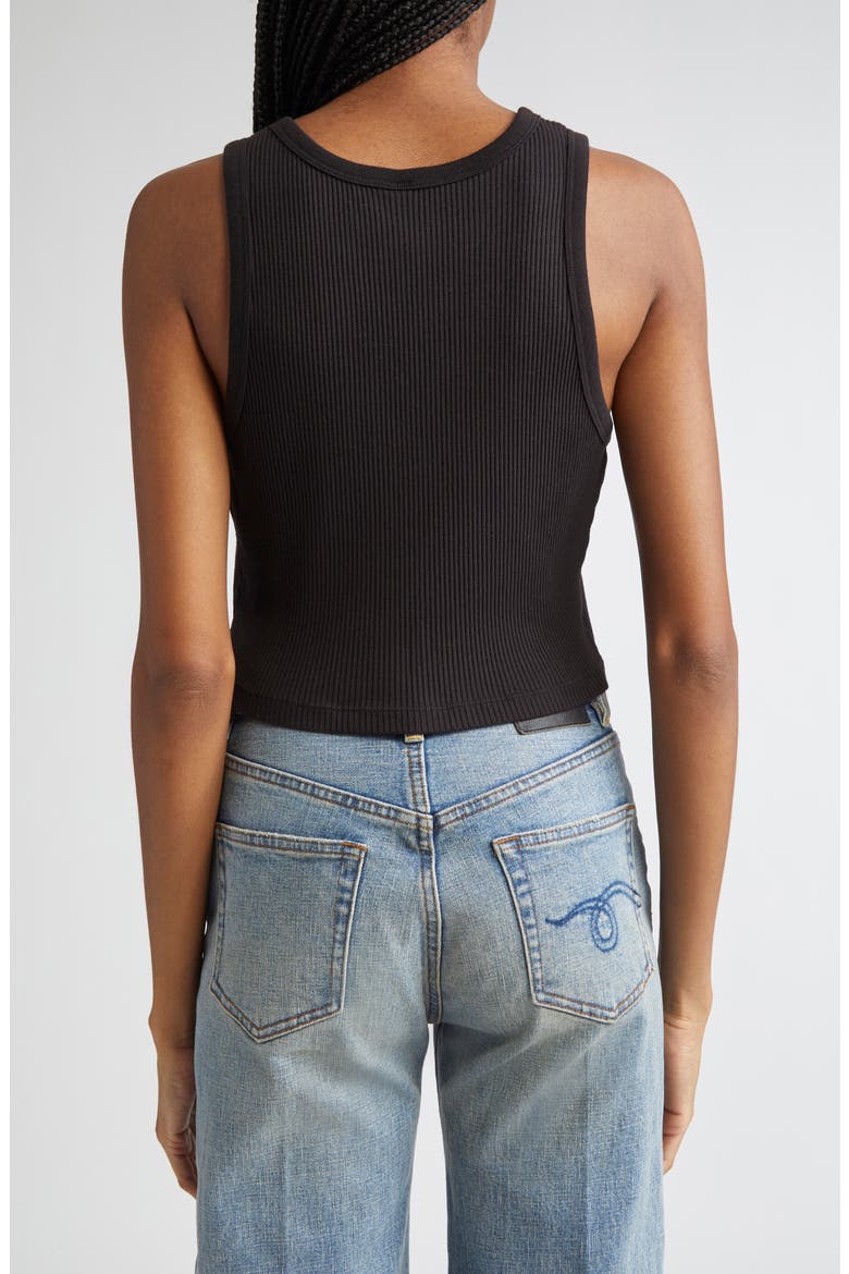 Distressed Cotton Crop Tank, Alternate, color, BLACK