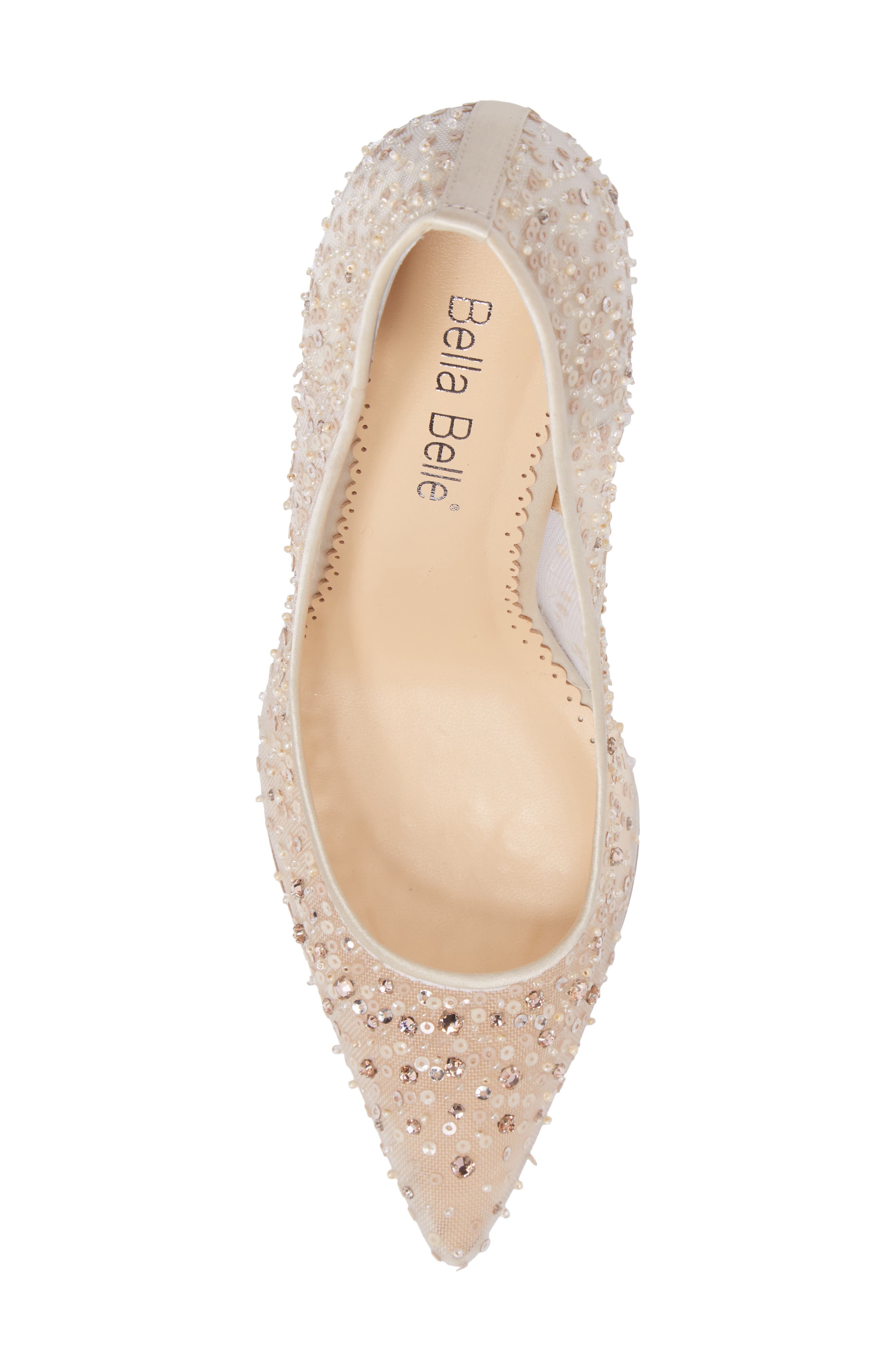 Elsa Beaded Illusion Pump, Alternate, color, NUDE