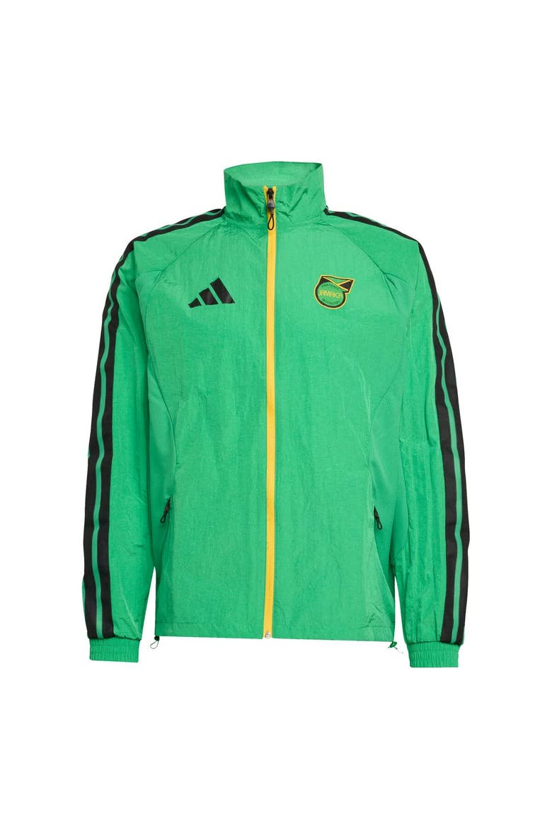 Men's adidas Green Jamaica National Team Anthem Full-Zip Jacket, Alternate, color, Green