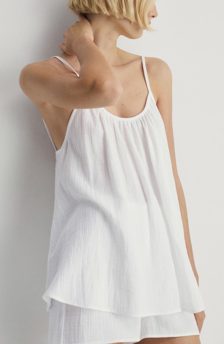 MANGO Cotton Gauze Camisole, Alternate, color, White