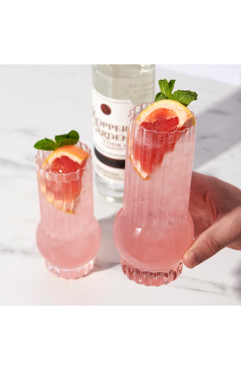 Viski Art Deco Crystal Highball Glasses Set of 2, Alternate, color, Clear