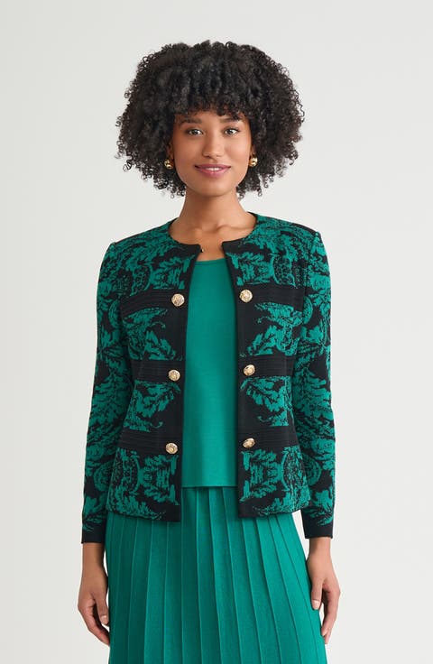 Heritage Filigree Multi-Stitch Knit Jacket