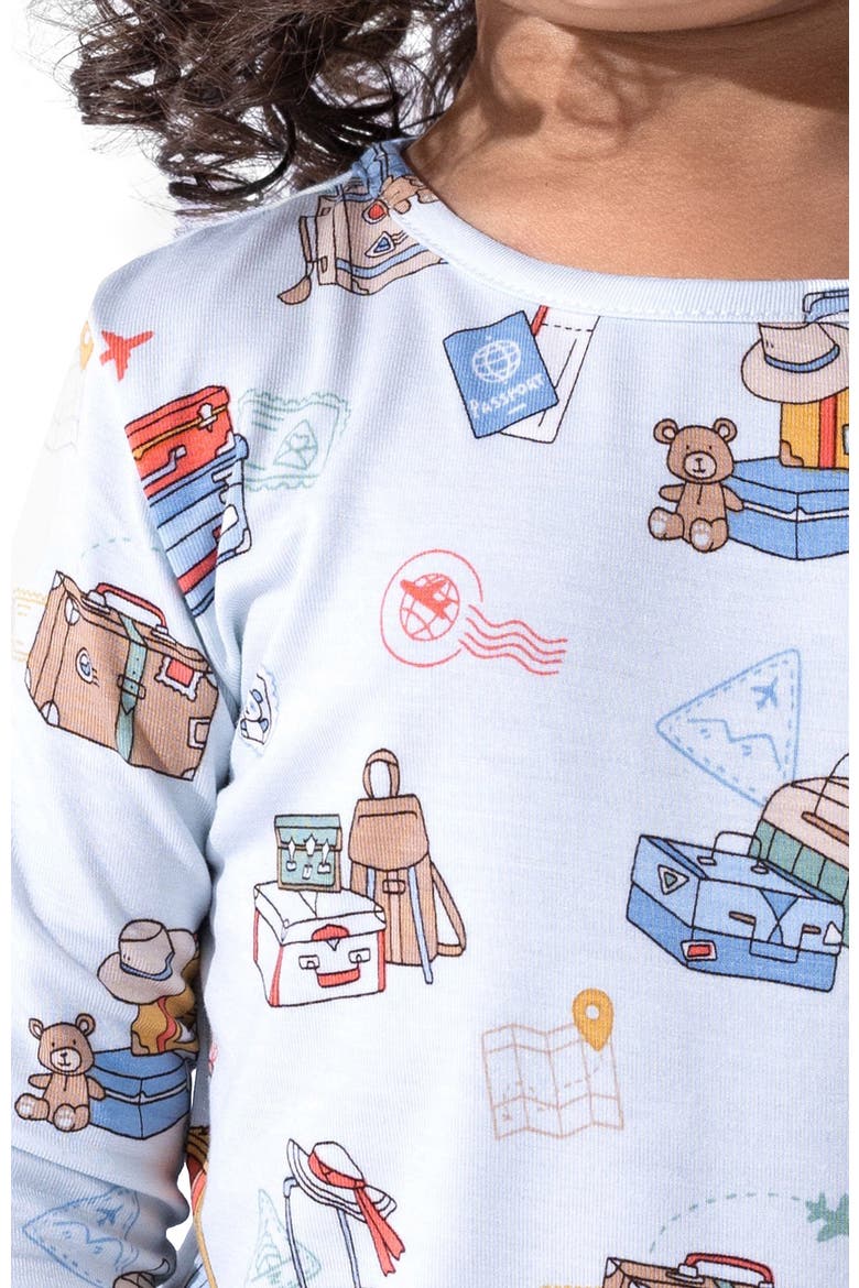 Kids' Vintage Suitcases Set of 2 Piece Pajamas, Alternate, color, Vintage Suitcases