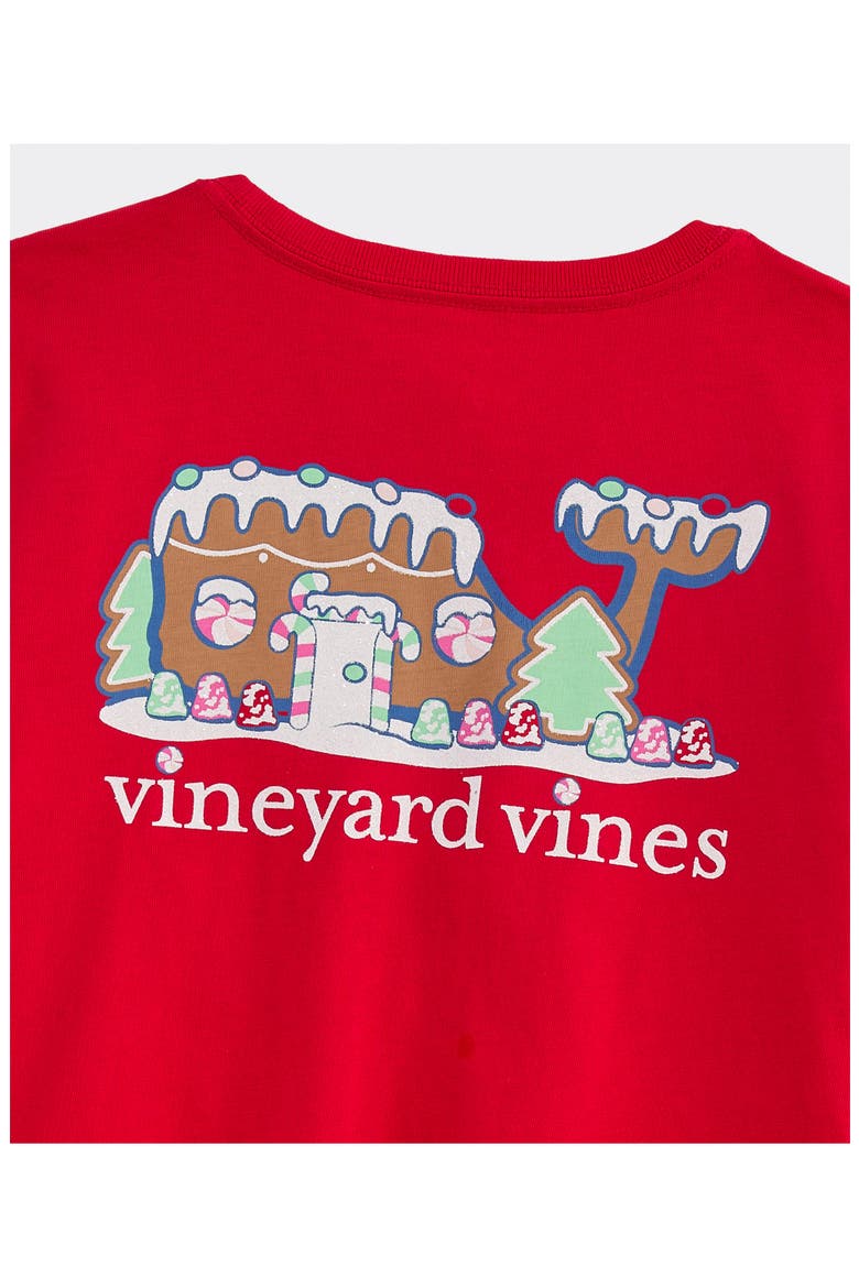 Kids' Long Sleeve Cotton Graphic Pocket T-Shirt, Alternate, color, RED VELVET