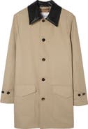 Burberry Mid-length Leather Collar Meadowbank Car Coat