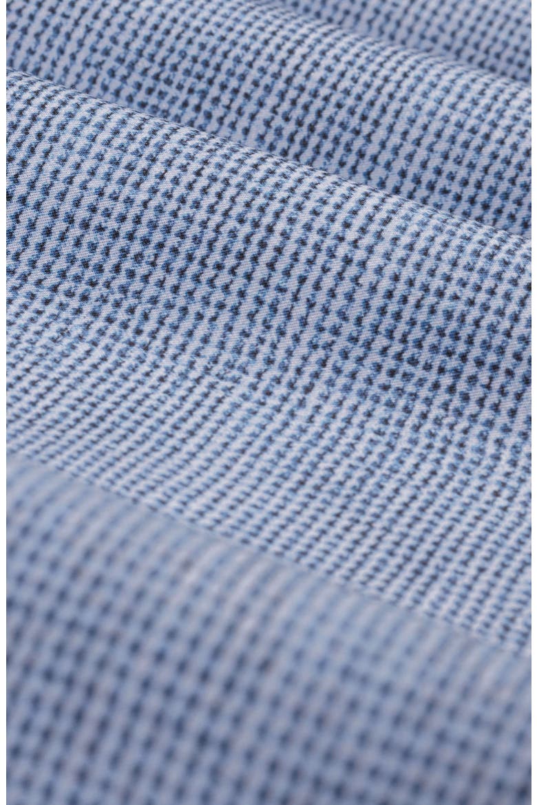 Julian Shaped Fit Houndstooth Cotton Button-Up Shirt, Alternate, color, CLASSIC BLUE