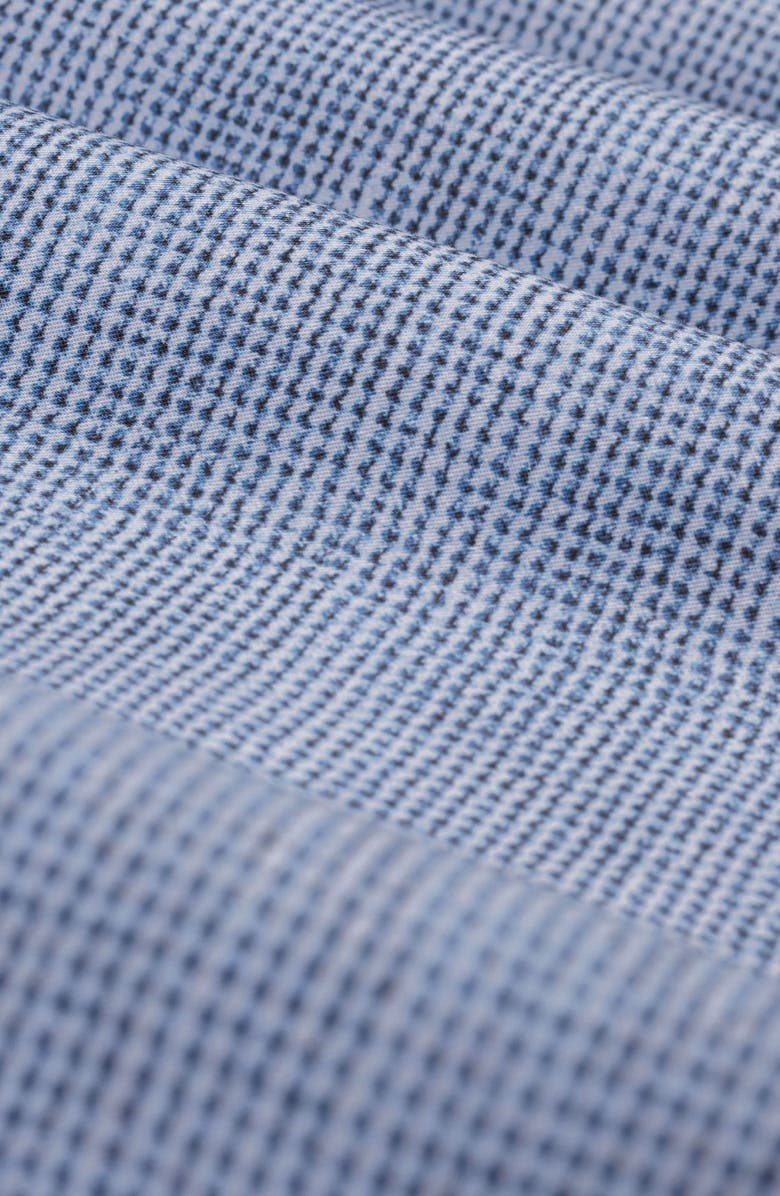 Bugatchi Julian Shaped Fit Houndstooth Cotton Button-Up Shirt, Alternate, color, Classic Blue