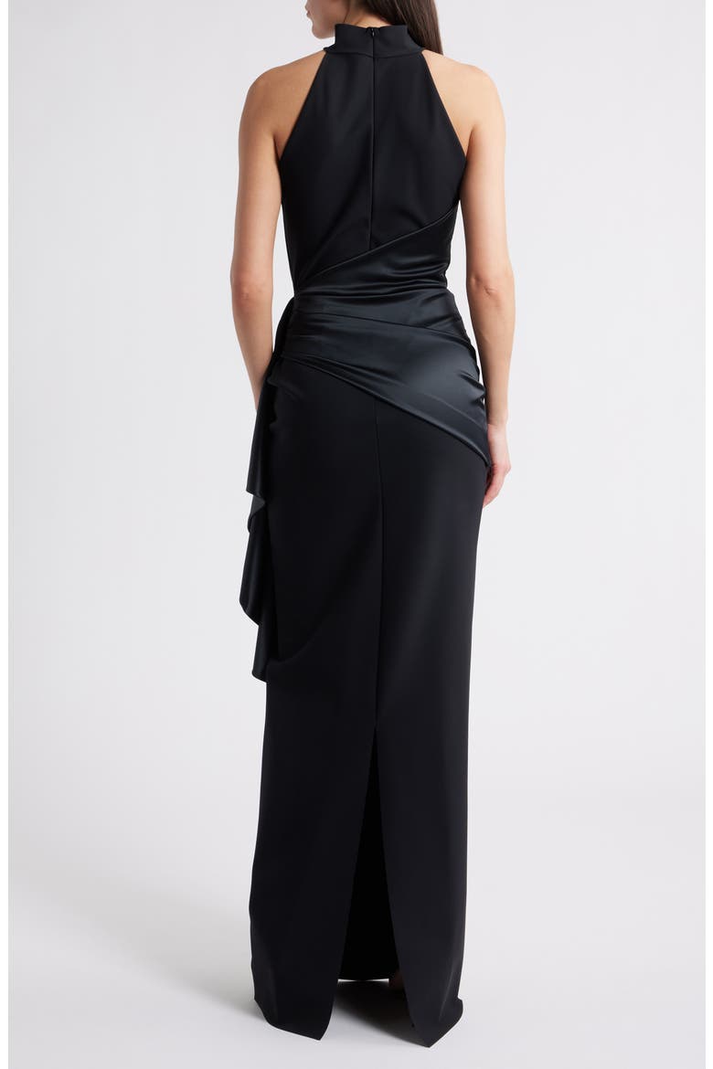 Gudairi Column Gown, Alternate, color, BLACK