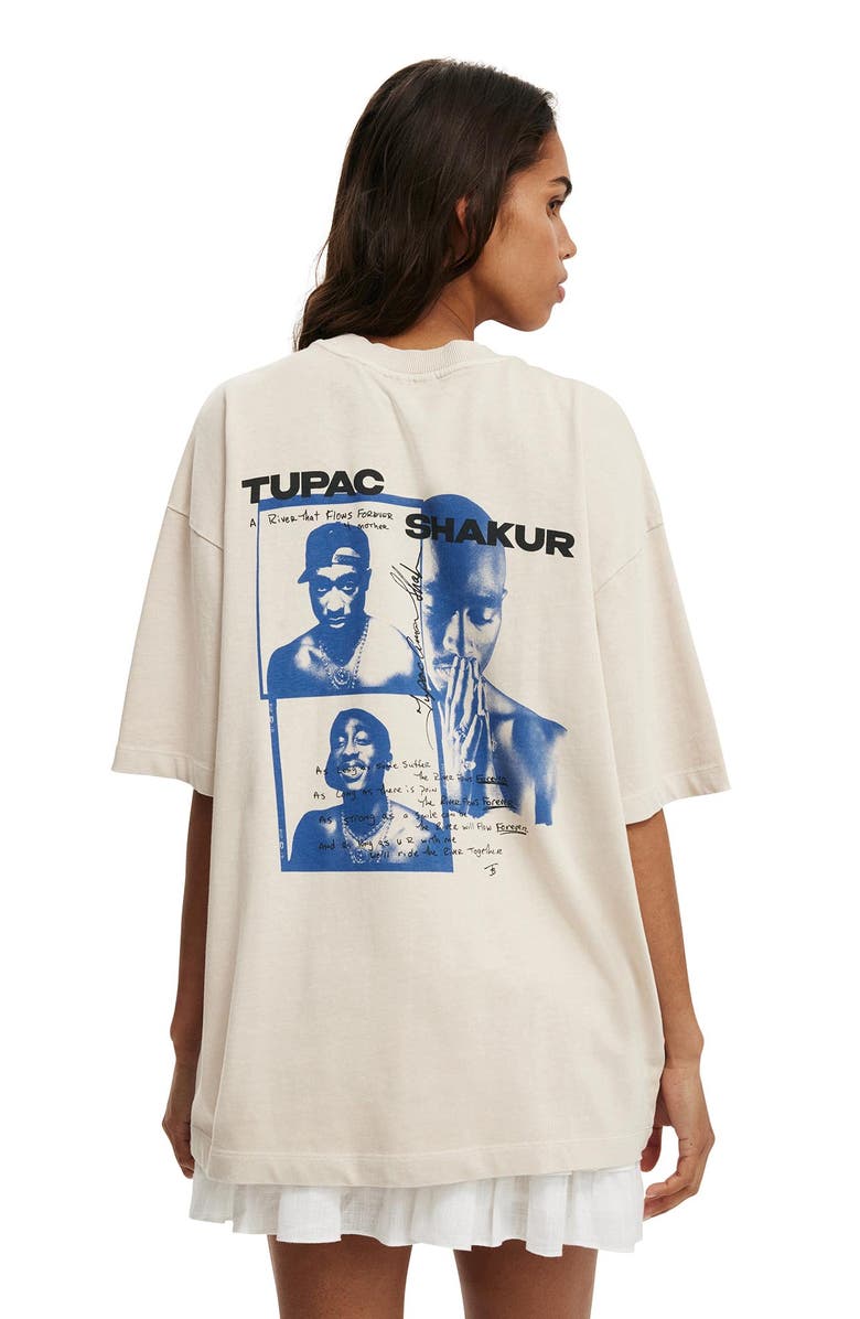 Cotton On Women's The Lcn Music Premium Boxy Graphic Tee, Alternate, color, Tupac  Stone