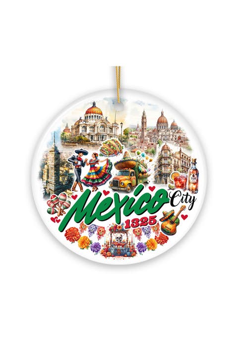 Mexico City 1825 Mariachi Fiesta Ornament - Version 2