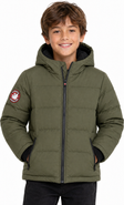 CANADA WEATHER GEAR Boys' Fleece Lined Hooded Bubble Puffer Jacket