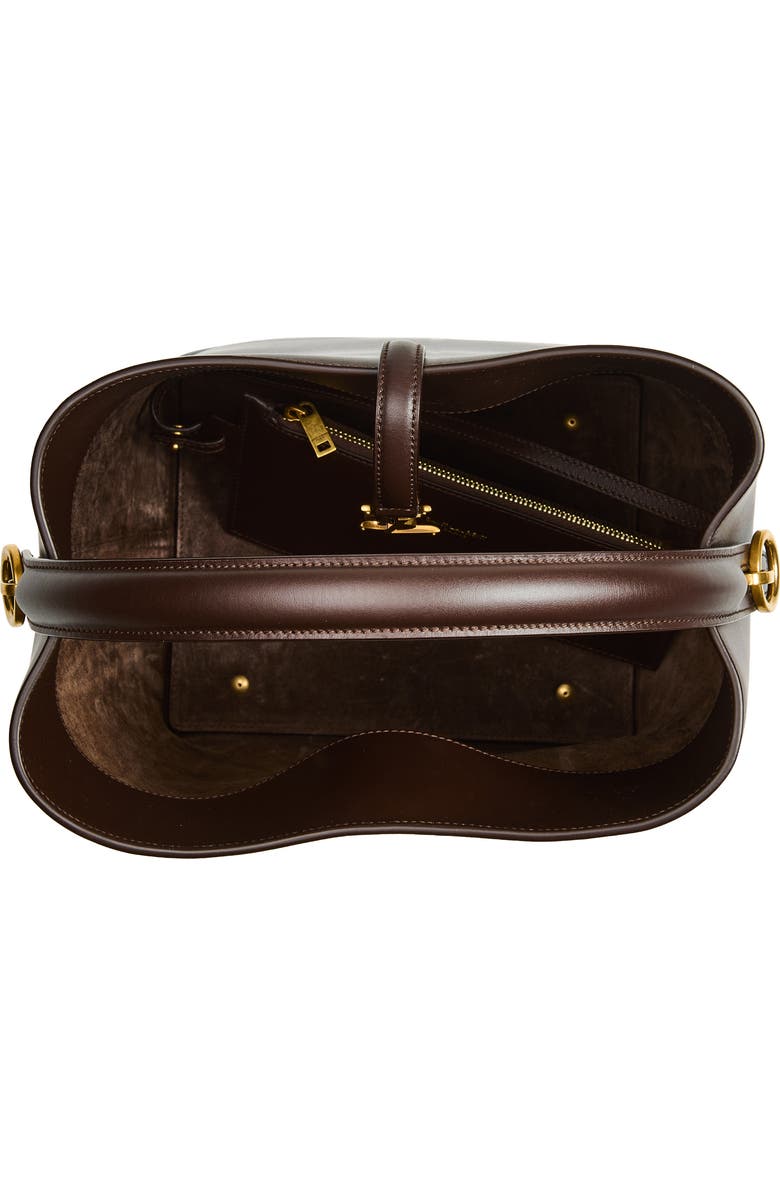 Saint Laurent Le 37 Leather Bucket Bag, Alternate, color, Arabica