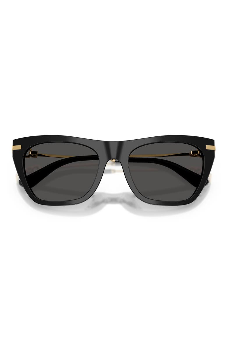 55mm Square Sunglasses, Alternate, color, BLACK / DARK GREY