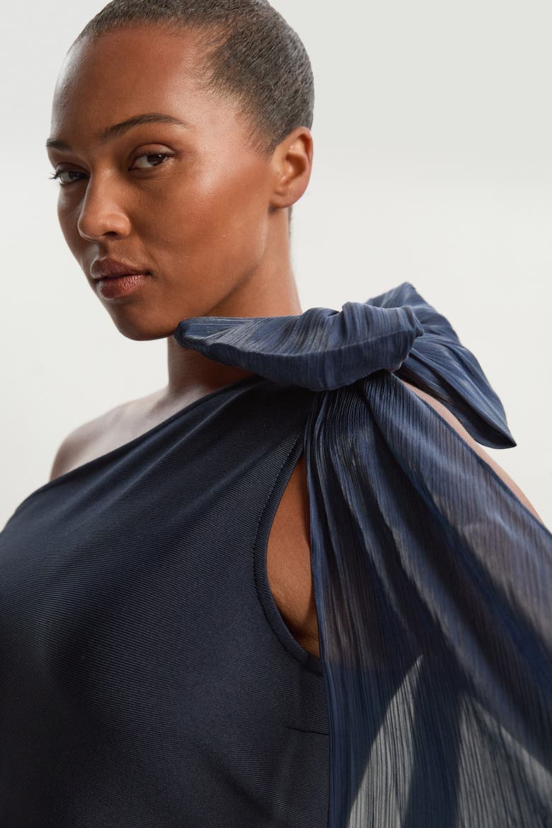 Tassel Sleeve Detail Maxi Dress, Alternate, color, Navy
