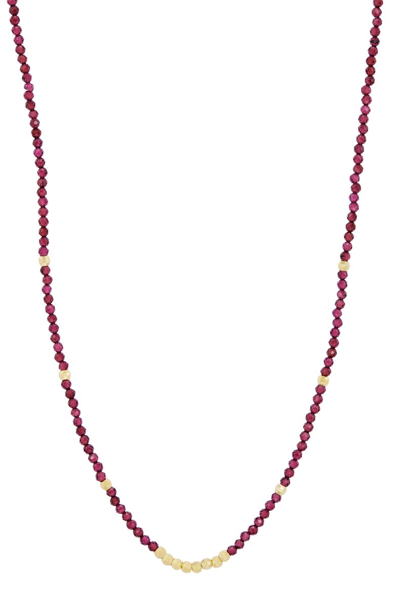 Rhodolite Garnet Bead Necklace, Main, color, RED