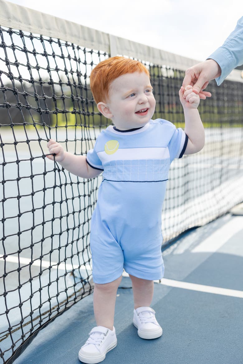 Knit Shortall With Tennis Ball, Alternate, color, Light Blue