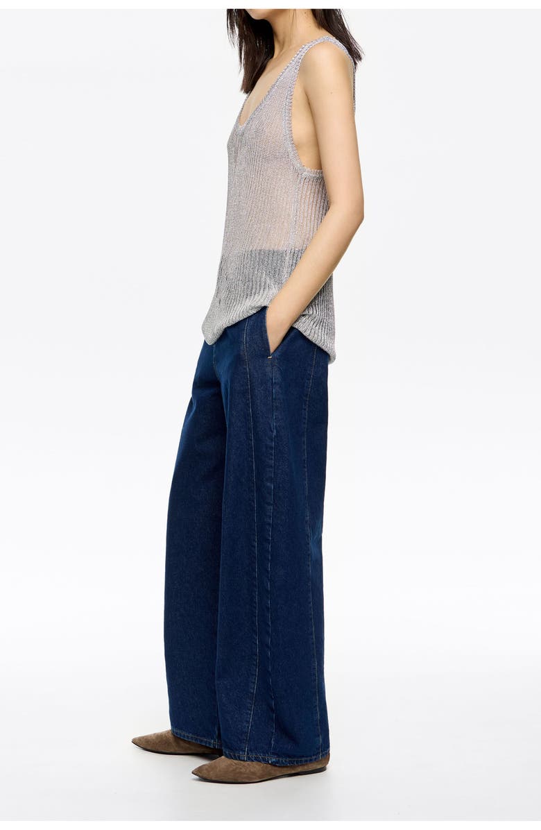 Bimba y Lola Buckled Denim Jeans, Alternate, color, Dark Denim Blue