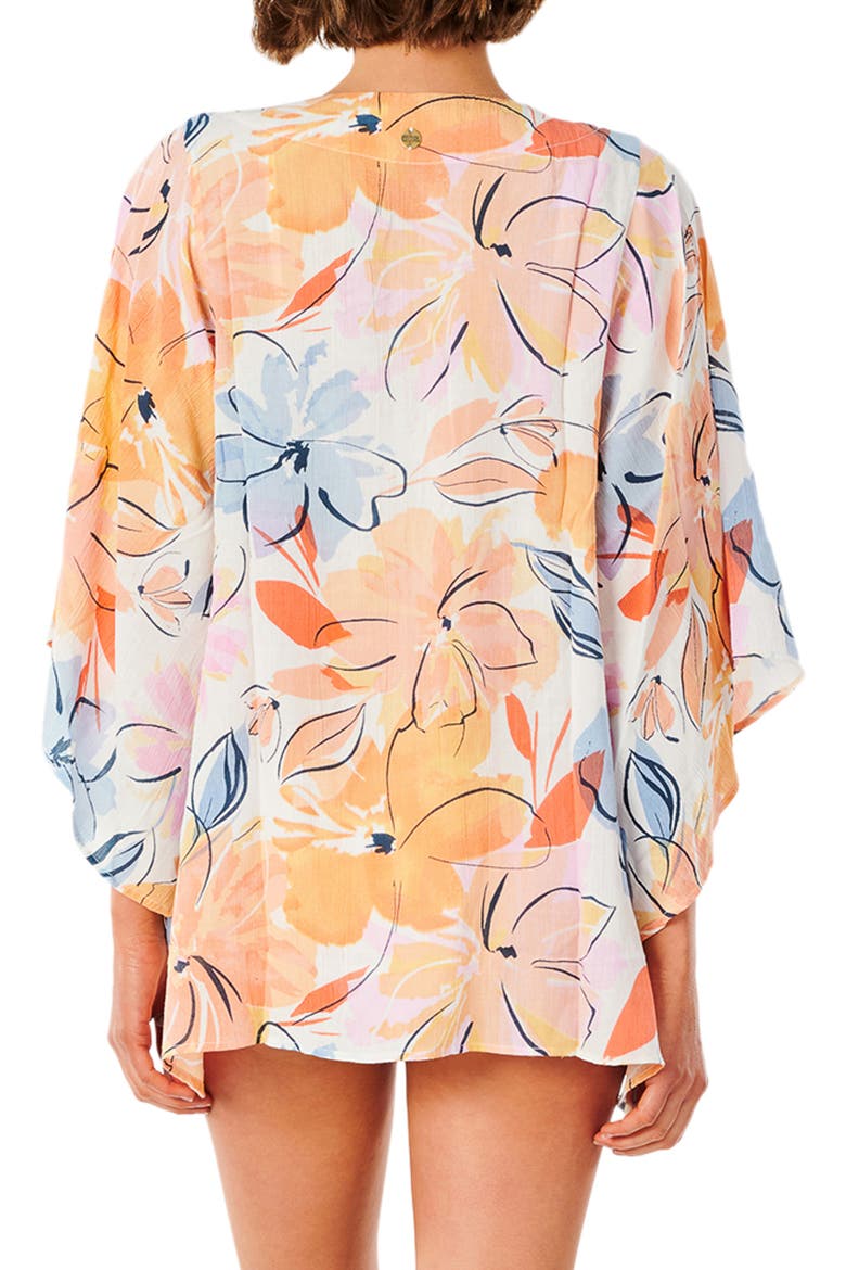 Bloom Floral Cover-Up Wrap, Alternate, color, WHITE