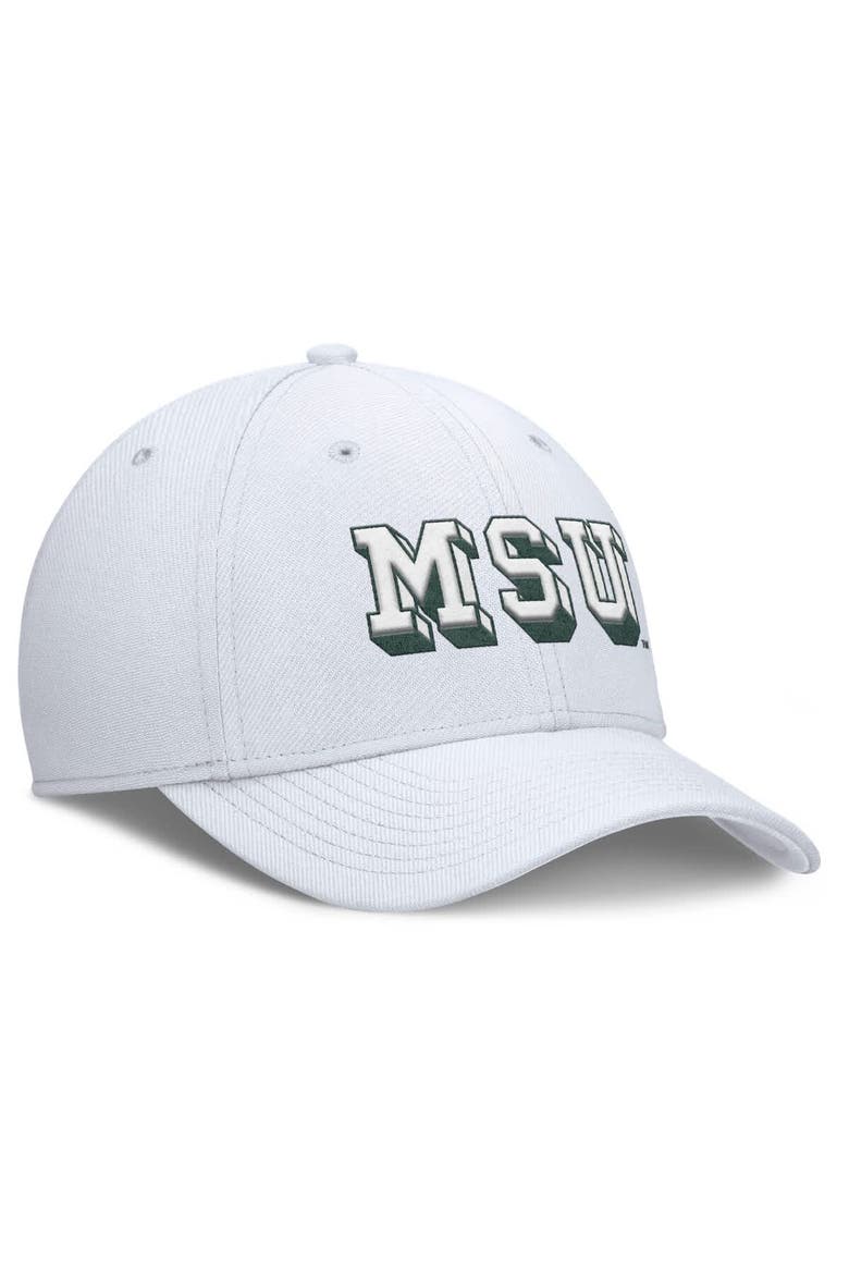 Men's Nike White Michigan State Spartans Rise Academic Dri-FIT Flex Hat, Alternate, color, White