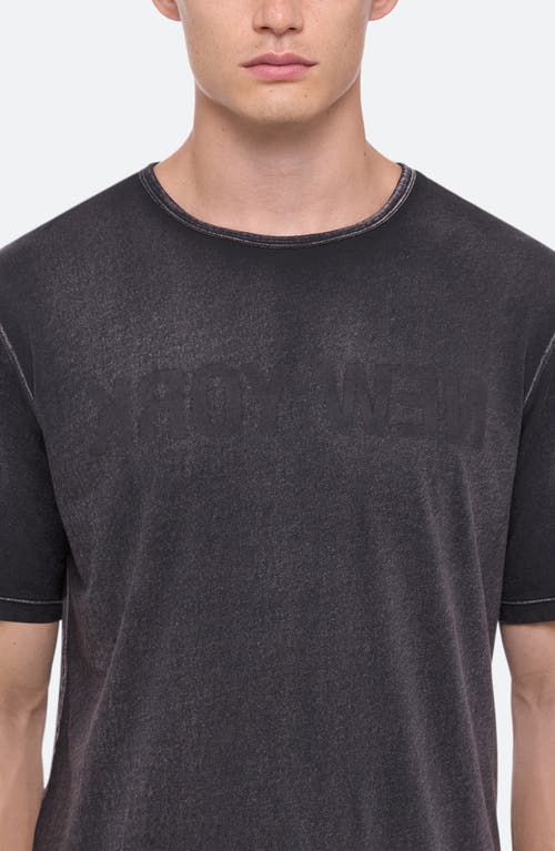 Helmut Lang New York Garment Dyed Reversed Graphic T-shirt In Grey
