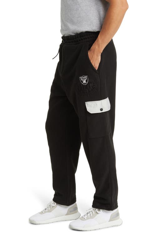 Hugo Boss Boss X Nfl Fleece Cargo Track Pants In Las Vegas Raiders Black