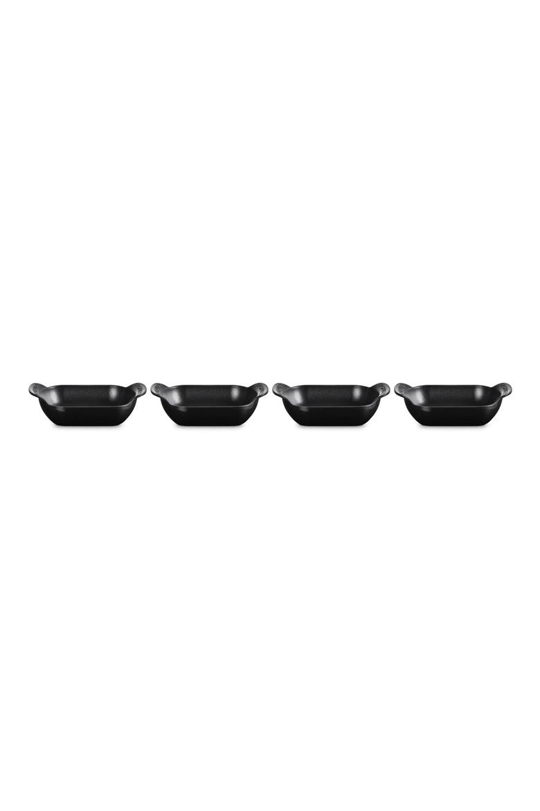 Gourmand Set of 4 1/3-Quart Enamel Cast Iron Rectangular Baker, Main, color, MATTE BLACK