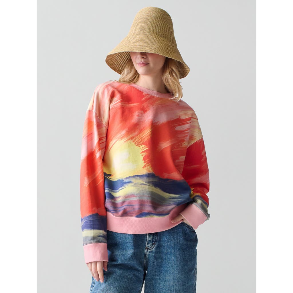 Lingua Franca Sunset Sweatshirt In Sunset Print