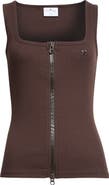 Courrèges Ribbed Zip Front Tank