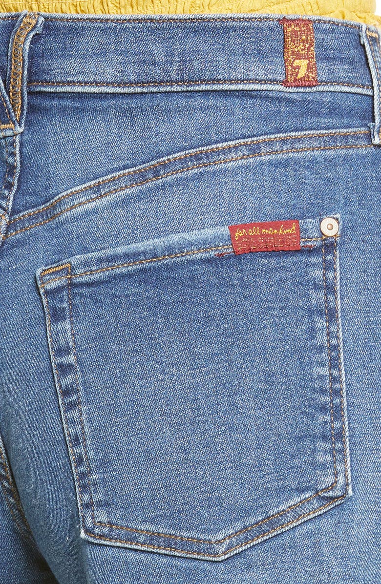 7 For All Mankind Monroe Frayed Denim Shorts, Alternate, color, 