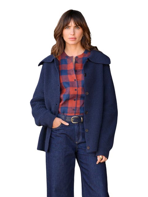 Sailor Collar Longline Cardigan