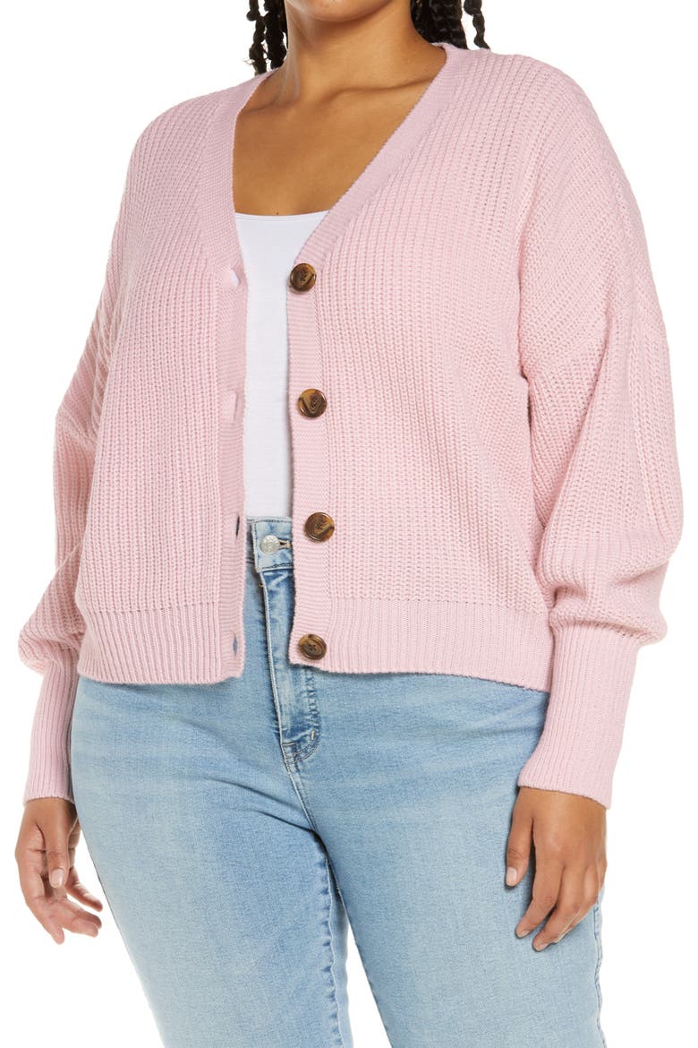 Lea V-Neck Cardigan, Main, color, PARFAIT PINK