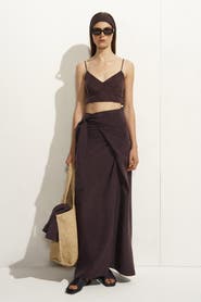 COS Draped Tie-waist Silk Maxi Skirt