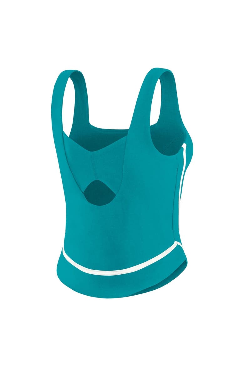 Women's WEAR by Erin Andrews Aqua Miami Dolphins Square Neck Tank Top, Alternate, color, Aqua