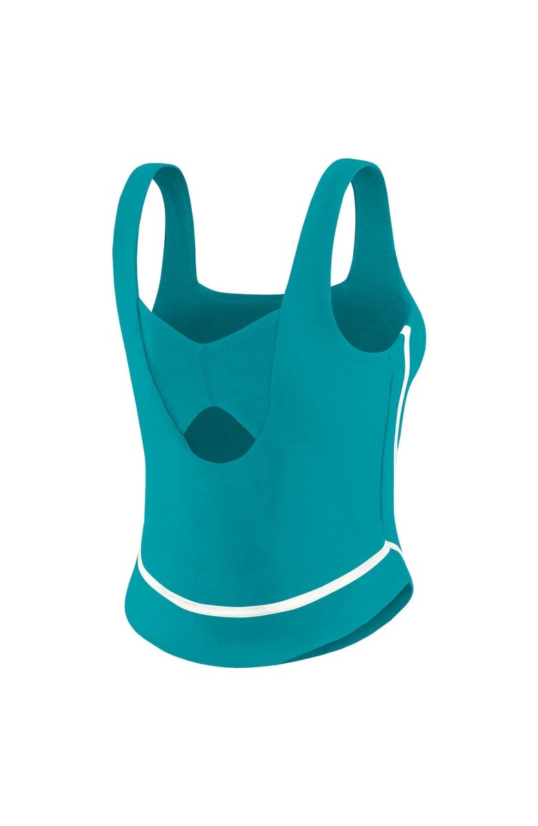 WEAR by Erin Andrews Women's WEAR by Erin Andrews Aqua Miami Dolphins Square Neck Tank Top, Alternate, color, Aqua