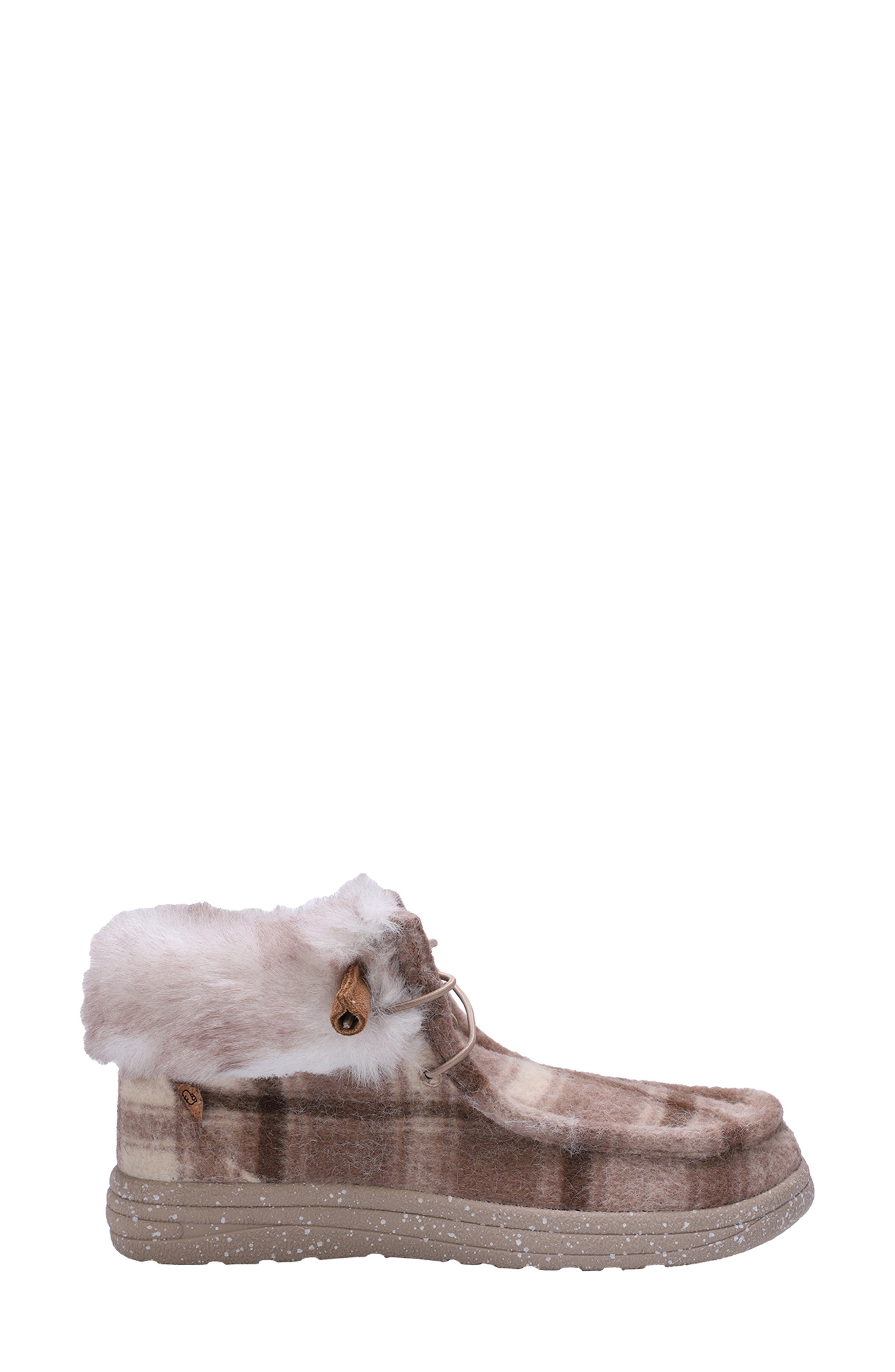 LAMO Cassidy Faux Fur Lined Boot, Alternate, color, Chestnut Plaid