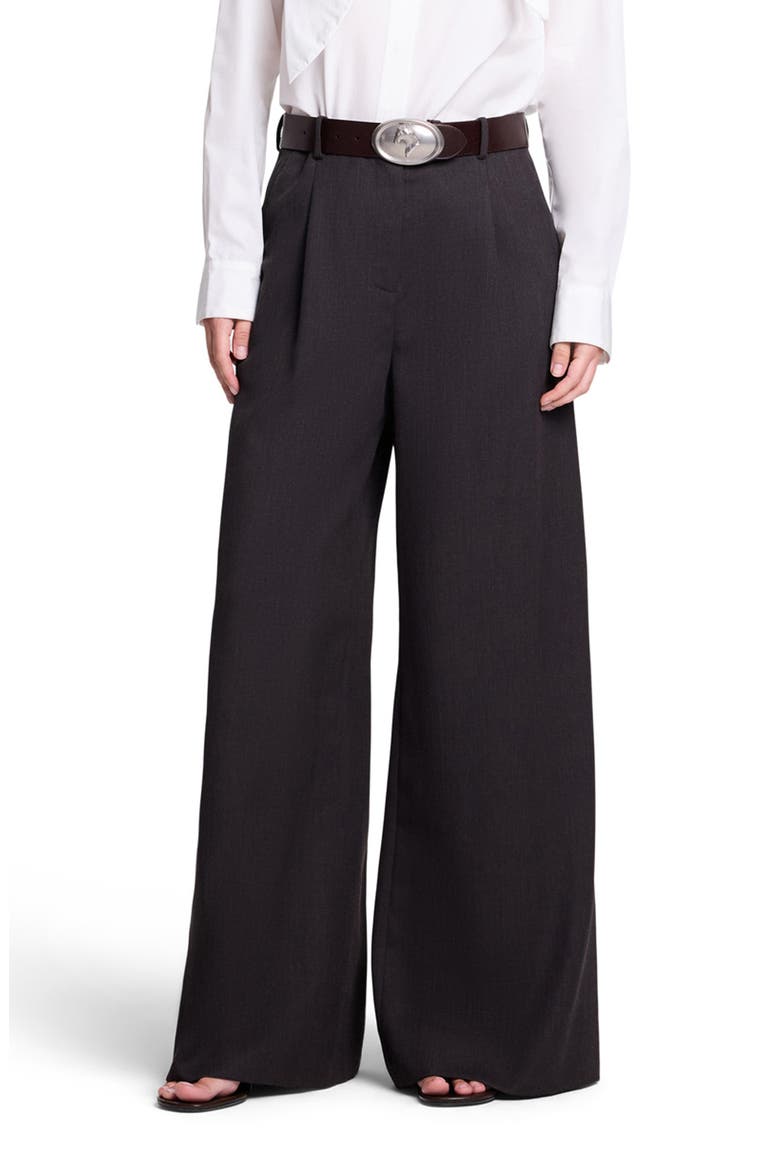 Gwen Wide Leg Wool Trousers, Main, color, DARK CHOCOLATE